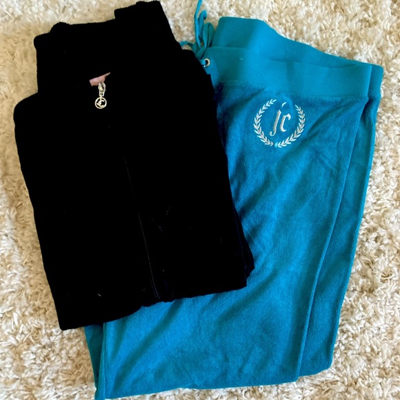 Juicy Couture Pants - Juicy couture blue and black tracksuit